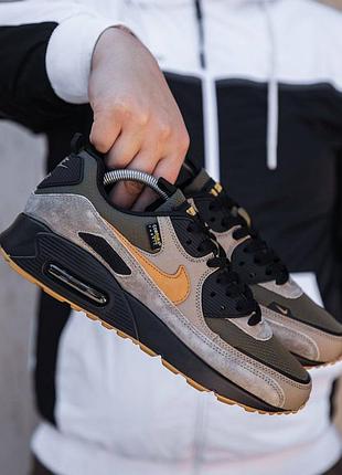 Замша коричневые кроссовки nike air max 90 кроссы 78 найк аир макс 90 аир 98 воздушная камера1 фото