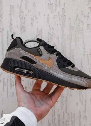 Замша коричневые кроссовки nike air max 90 кроссы 78 найк аир макс 90 аир 98 воздушная камера5 фото