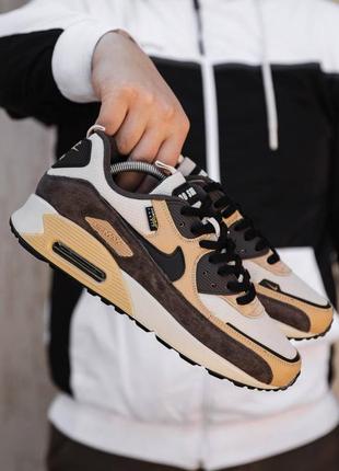 Кросівки nike air max 90 кроси 78 найк аир макс 90 аир 98 повітряна камера світло коричневі беж