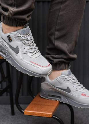 Кроссовки nike air max 90 кроссы 78 найк аир макс 90 аир 98 воздушная камера серые красные2 фото