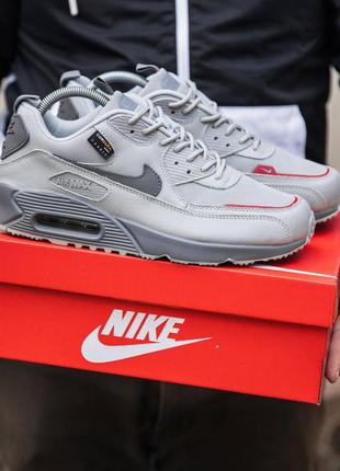 Кроссовки nike air max 90 кроссы 78 найк аир макс 90 аир 98 воздушная камера серые красные5 фото