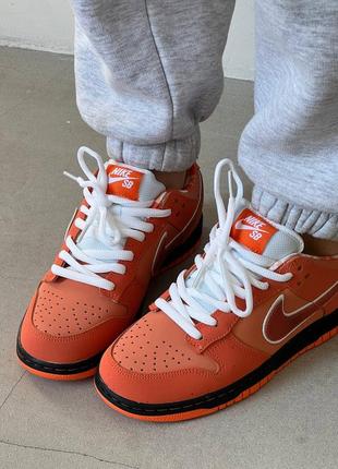 Женские кроссовки nike sb dunk low orange lobster2 фото