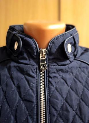 💥 темно синяя стеганая женская куртка от m&amp;s per una.3 фото