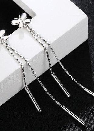 925 серебряные иглы новые женские модные ювелирные изделия высокого качества простые ретро серьги с длинными