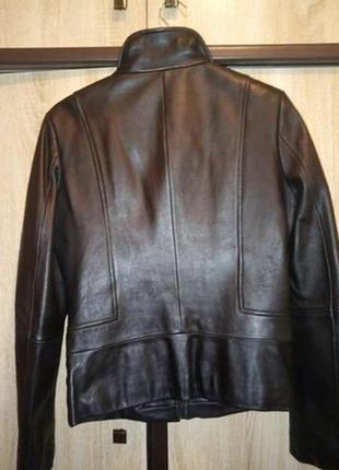 Куртка кожаная натуральная черная американский бренд tahari s 44-462 фото