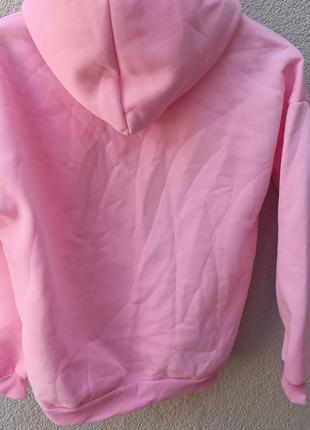 🔥 розпродаж 🔥 толстовка розовая оверсайз с капюшоном2 фото