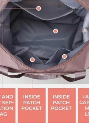 Дорожна сумка для подорожей для ручної поклажі сірий колір 42*28см (+12 см)*22см6 фото