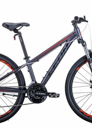 Велосипед подростковый leon super junior am dd (2021) 26"-13" антрацитовый c красным