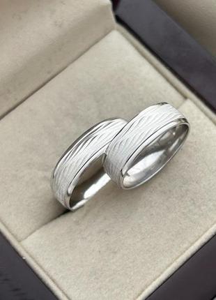 Обручальные кольца серебряные с орнаментом пара1 фото