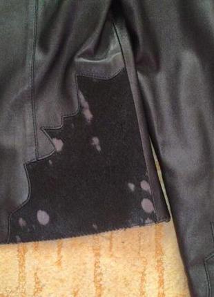 Оригинальная кожаная куртка с вставками пони4 фото
