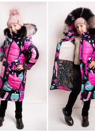 Зимнее деткое (подростковое) пальто на девочку 5-14 лет, длинная термо куртка для детей и подростков - зима7 фото