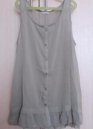 Basic tone clothes - легка шифонова блуза туніка майка m 46-48