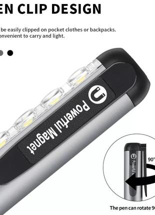 Ліхтар-лампа на магніті 7 потужних діодів usb аварійна міні лампа фонарік акумуляторний юсб карманний9 фото