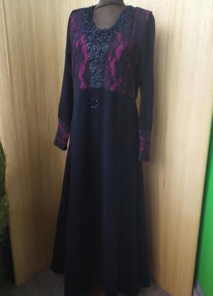 Длинное платье с кружевом / абая / галабея1 фото