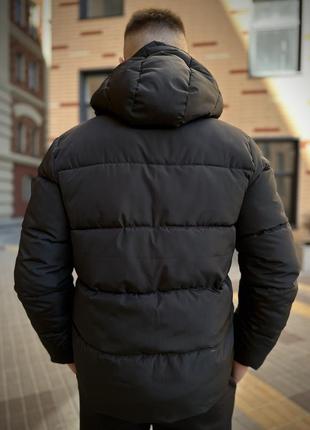 Куртка чоловіча зимова adidas до -25*c з капюшоном тепла коротка зима чорна | пуховик чоловічий зимовий адідас7 фото