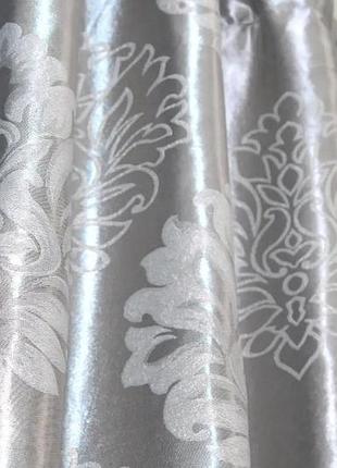 Щільні порт'єри в вітальню, спальню "корона" (2шт. 1,5х2,75м) блекаут-софт. колір сірий