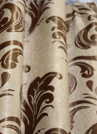 Якісний комплект штор "лілія" (2шт. 1,5х2,75м) блекаут-софт. колір капучино