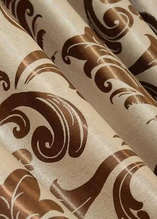 Якісний комплект штор "лілія" (2шт. 1,5х2,75м) блекаут-софт. колір капучино