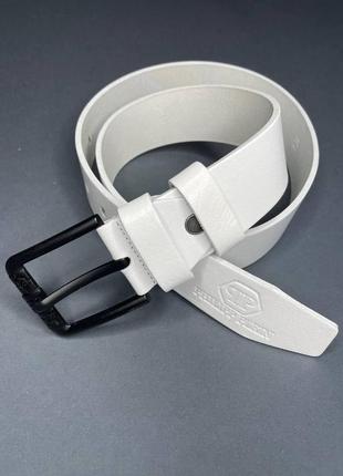 Кожаный ремень philipp plein джинсовый белый
