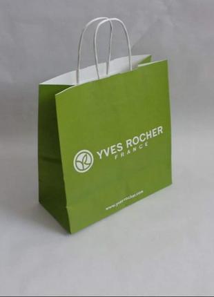 Подарочный пакет зеленый ив роше