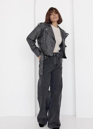 Женская куртка-косуха из кожзама3 фото