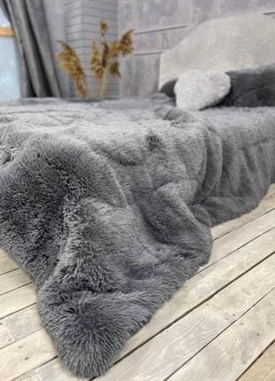 Одеяло меховое (травочка) евро размер наполнитель: первичный холлофайбер5 фото