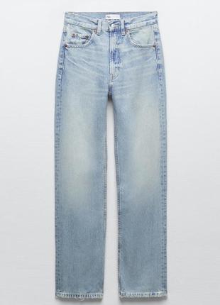 Идеальные прямые джинсы zara с высокой посадкой оригинал7 фото