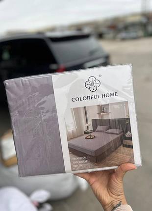 Простирадло на резинці сатин  - страйп,дуже велика кольорова гамма