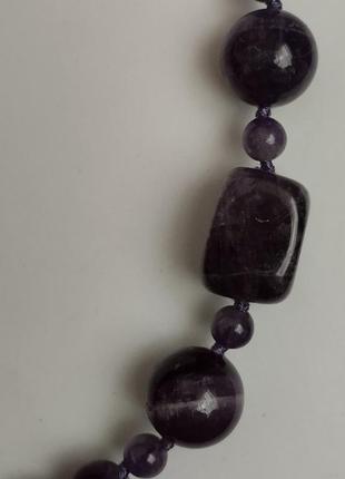 Аметистовое ожерелье массивный природный камень2 фото