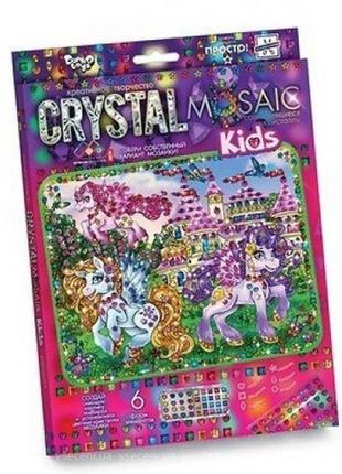 Мозаика из цветных кристаллов: crystal mosaic kids crmk-01-04 пони р.30*21*1 5см tm danko toys1 фото