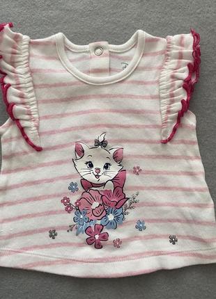 Милая футболочка с рюшами и киской disney baby primark