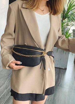 Модна жіноча бананка fashion стильна і якісна жіноча сумочка на груди крос боді5 фото
