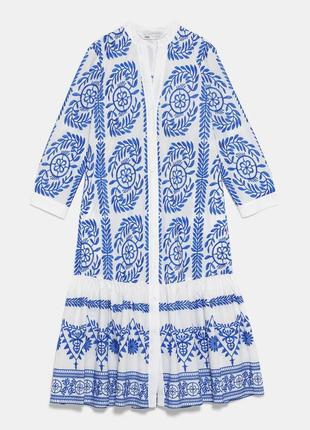 Zara платье с вышивкой платье - вышиванное платье - рубашка