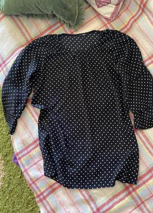 Удлиненная блузка блуза в горох2 фото