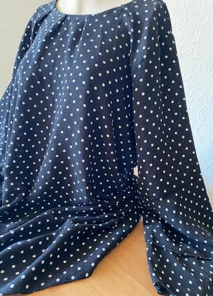 Удлиненная блузка блуза в горох6 фото