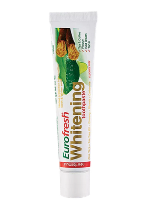 Зубная паста отбеливающая с месваком eurofresh whitening, 50 г, farmasi 1113521