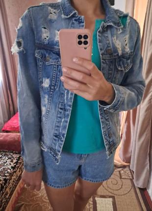 Джинсовка рванная,  унисекс м-л