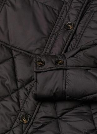 Трендова чорна стьобана довга куртка h&amp;m вітровка анорак курточка пальто плащ3 фото