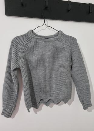 Вязаный свечер, теплый, укороченный