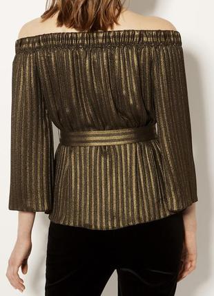Красива блузка з відкритими плечима "karen millen". розмір uk10/eur38. легкий матеріал кольору "золо4 фото
