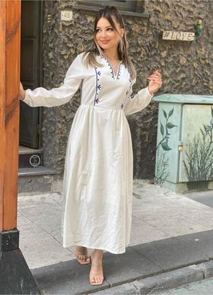 Колоритна сукня з вишивкою в етнічному стилі, українська сукня вишиванка, плаття міді з вишивкою4 фото