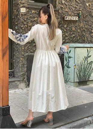 Колоритна сукня з вишивкою в етнічному стилі, українська сукня вишиванка, плаття міді з вишивкою5 фото