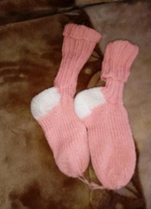 Вязаные теплые носки 2 пары3 фото