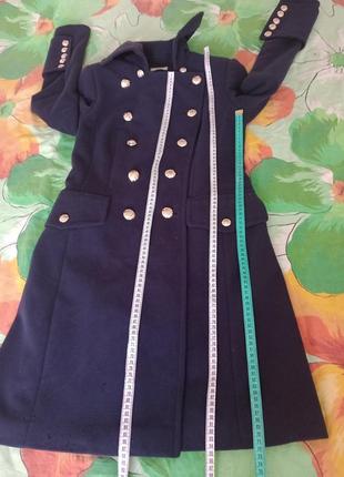 Samang темно синие двубортное кашемировое пальто. в винтажном стиле4 фото