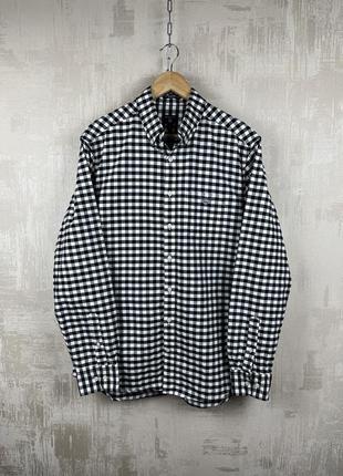 Gant oxford gingham рубашка в клетку с длинным рукавом6 фото