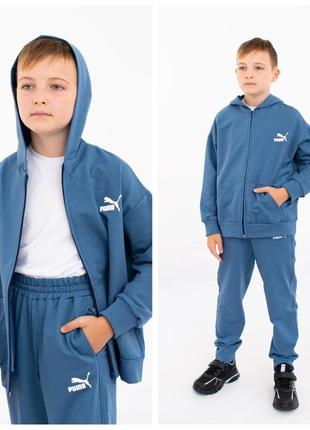 Спортивний костюм підліток puma (двунитка, замок) джинс