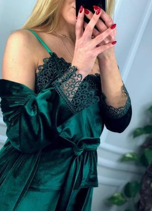 Жіноча піжама четвірка велюр