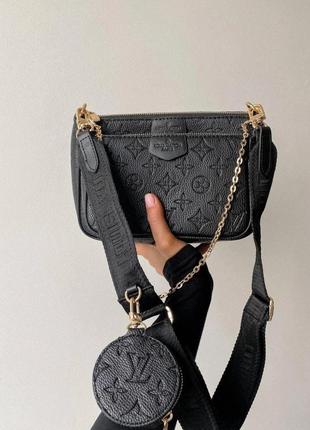 Сумка женская черная луи витон / louis vuitton 3 в 1 люксовое качество