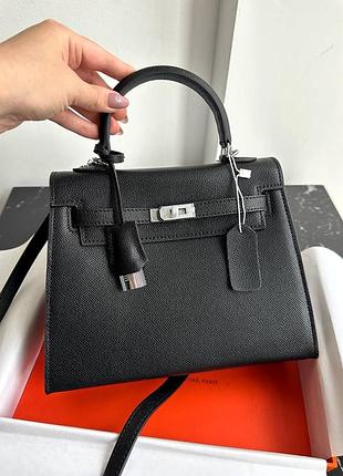 Шикарная кожаная сумка премиум в стиле hermes kelly