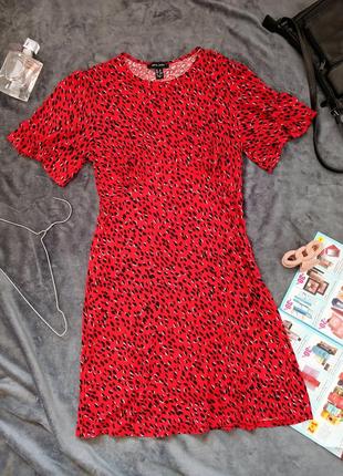Платье new look красное платье черная с леопардовым принтом Debr&gt;127 облегающее платье мини короткое платье леопард
